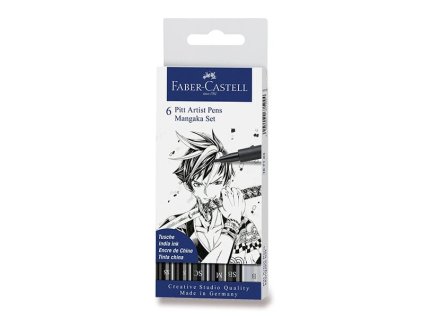 Popisovač Faber-Castell Pitt Artist Pen Manga – sada 6 ks, plastové pouzdro