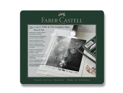 Sada grafitových tužek Faber-Castell Pitt Graphite Matt v plechové krabičce