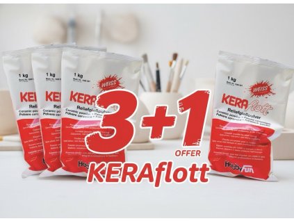 KERAflott - keramická, vysoce pevná bílá odlévací hmota 3+1 kg ZDARMA