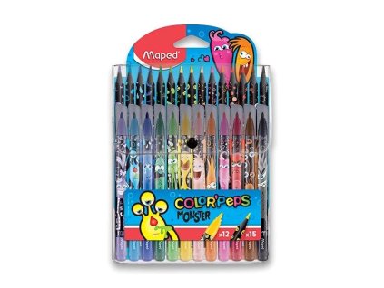 Sada fixů a pastelek Maped Color’Peps Monster – 27 ks