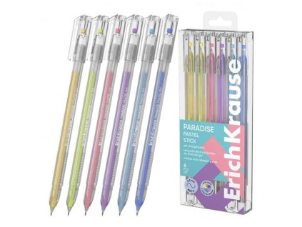 Sada gelových per Erich Krause PARADISE PASTEL - 6 ks
