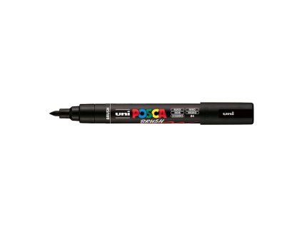 Akrylový popisovač Uni Posca PC-5BR, 1-4mm – štětcový hrot, černý 24