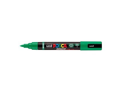 Akrylový popisovač Uni Posca PC-5BR, 1-4mm – štětcový hrot, zelený 6