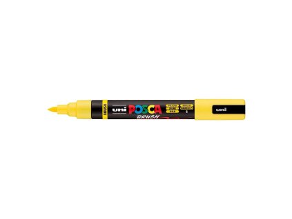 Akrylový popisovač Uni Posca PC-5BR, 1-4mm – štětcový hrot, žlutý 2
