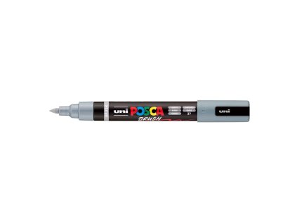 Akrylový popisovač Uni Posca PC-5BR, 1-4mm – štětcový hrot, šedý 37