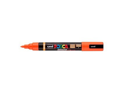 Akrylový popisovač Uni Posca PC-5BR, 1-4mm – štětcový hrot, oranžový 4