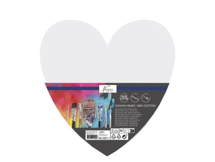 Malířské plátno ve tvaru srdce 29 cm, 100% bavlna