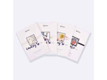 BOBO Sada bloků pro kreslení a malování – A4, lepená vazba, 4 bloky