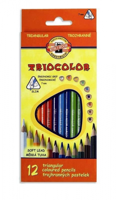 Levně Pastelky Koh-I-Noor Triocolor sada 12 barev