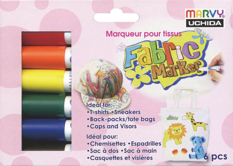 Levně Sada 6 ks fixů na textil Marvy 560