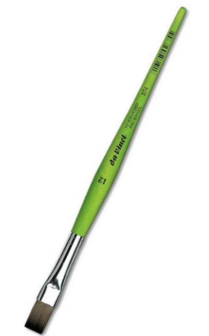 Štětec DaVinci zelený plochý 374 - 12