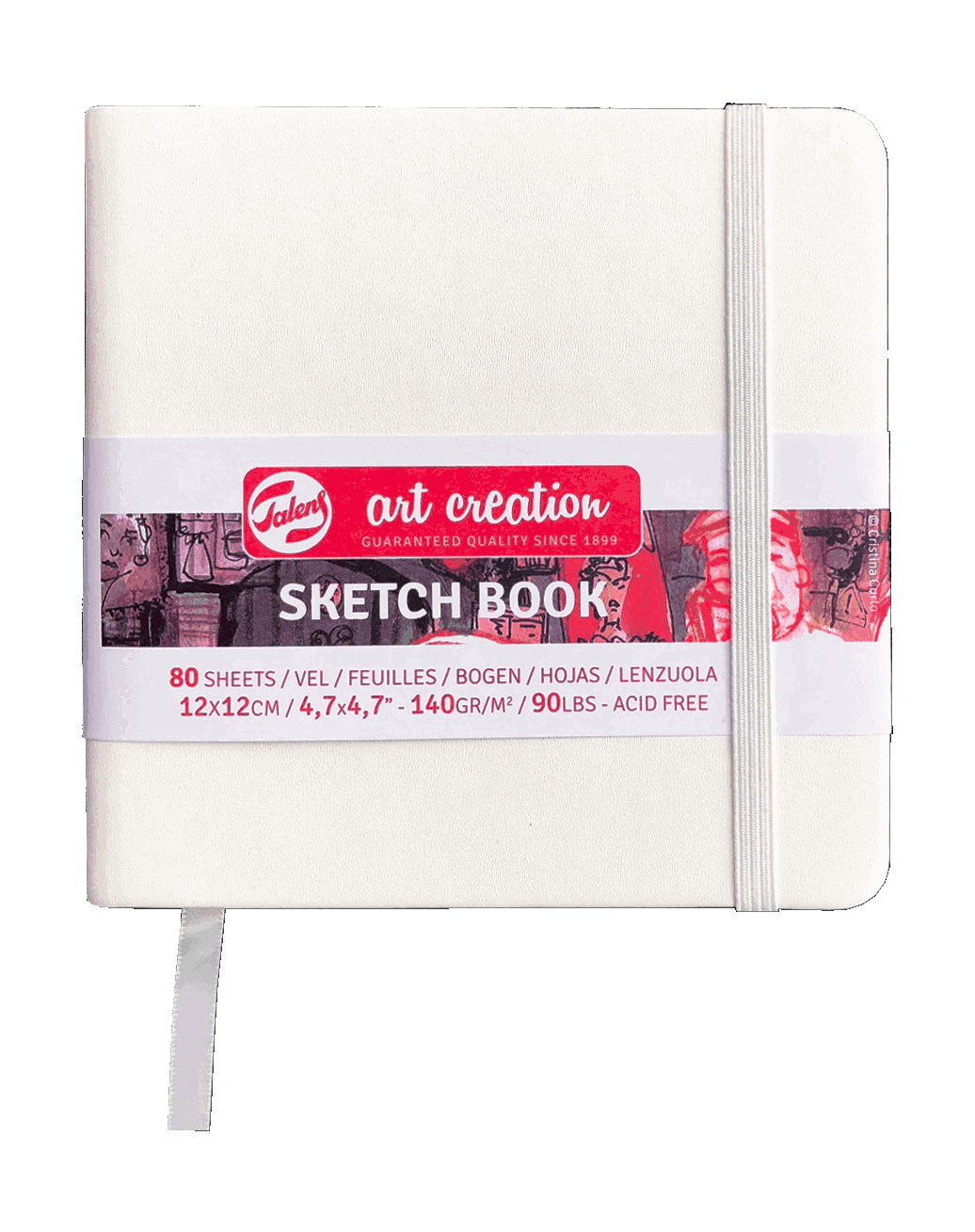 Levně Talens Art Creation Sketch Book - skicák v bílé tvrdé vazbě 12x12 cm 80 listů 140 g