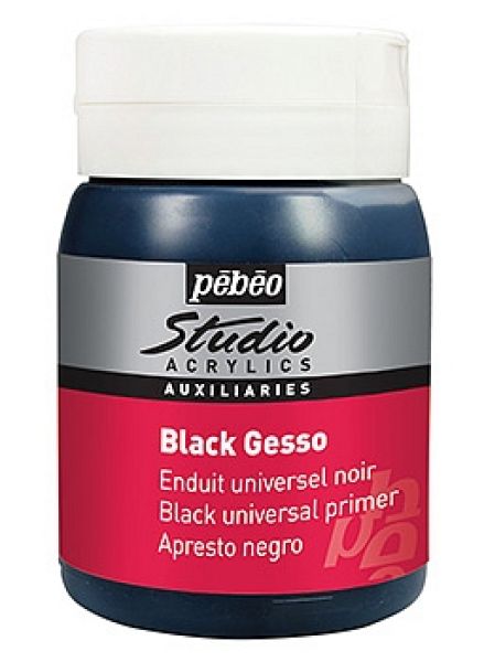 Levně Pébéo Studio Gesso - univerzální akrylový šeps černý 500 ml