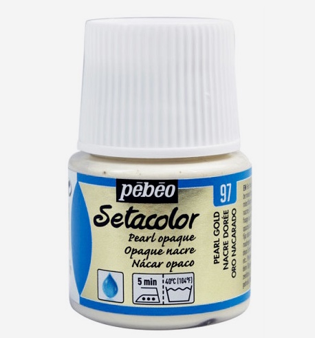 Levně Barva na textil Pébéo Setacolor Pearl Opaque 45 ml - Zlatá perleťová 97