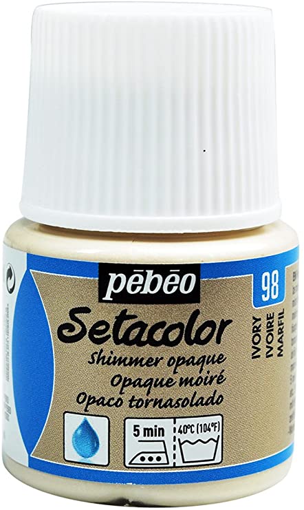 Levně Barva na textil Pébéo Setacolor Opaque 45 ml - Slonová kost metalická 98