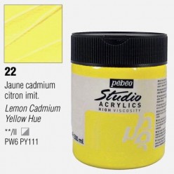 Levně Akrylová barva Pébéo Studio Acrylic 500 ml - žlutá kadmium citrónové 22
