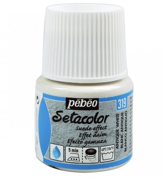 Levně Barva na textil Pébéo Setacolor semišová 45 ml - bílá antická 319