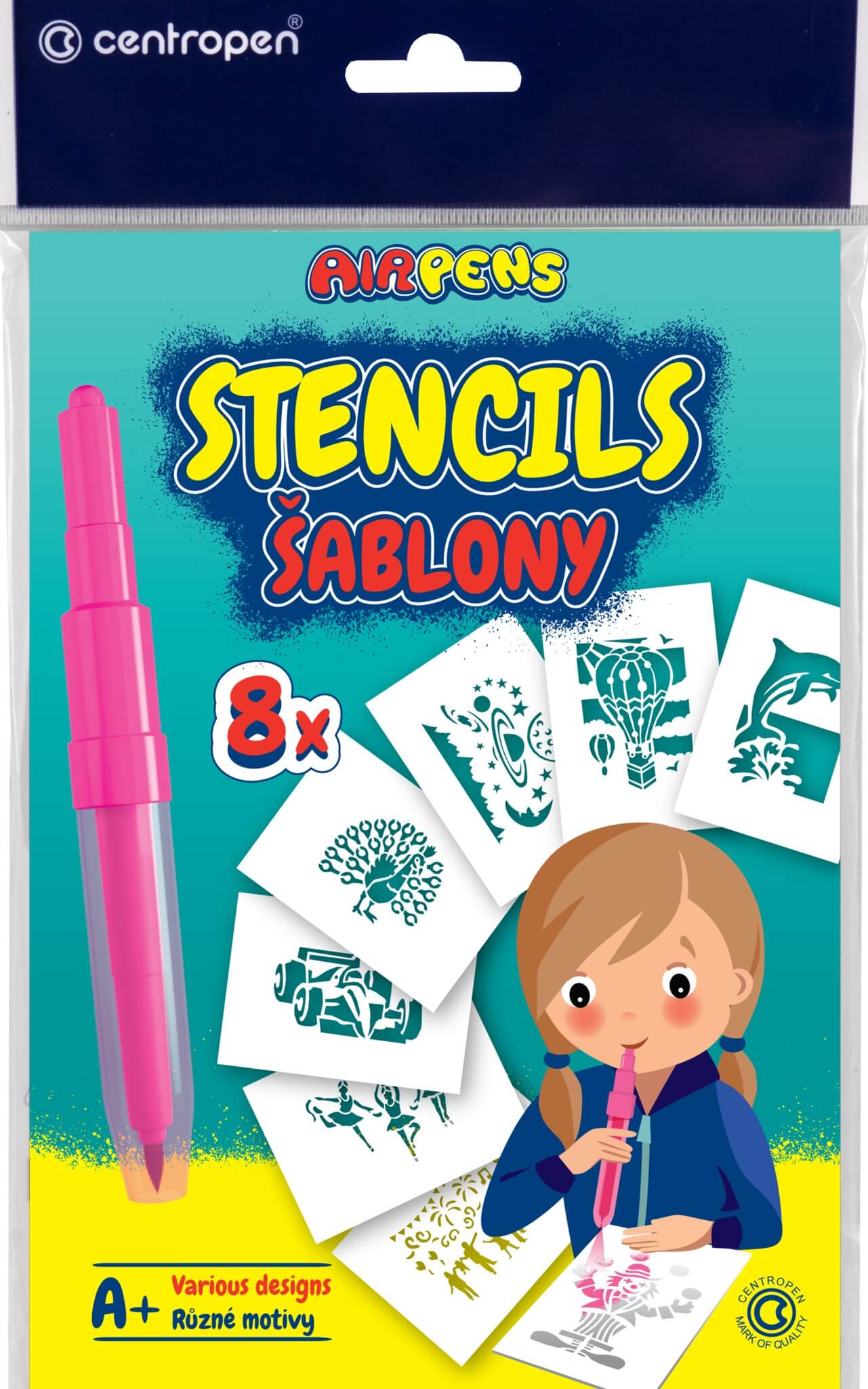 Levně Šablony k foukacím fixům, set A+ 8 ks