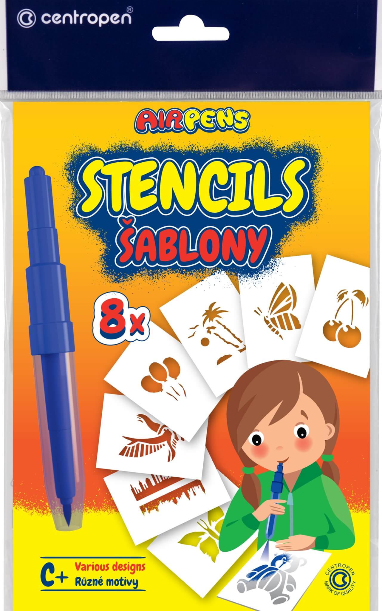 Levně Šablony k foukacím fixům, set C+ 8 ks
