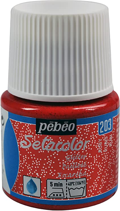 Levně Pébéo Barva na textil Setacolor Light glitter 45 ml - Červená rubínová 203
