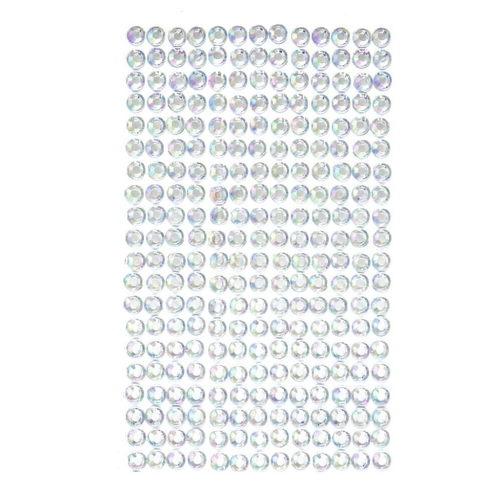 Levně Nalepovací kamínky dpCraft 6 mm 260 ks - stříbrné s duhovými odlesky
