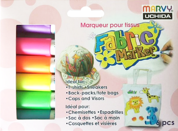 Levně Marvy 560 06C Popisovače na textil FLUO, sada 6 ks