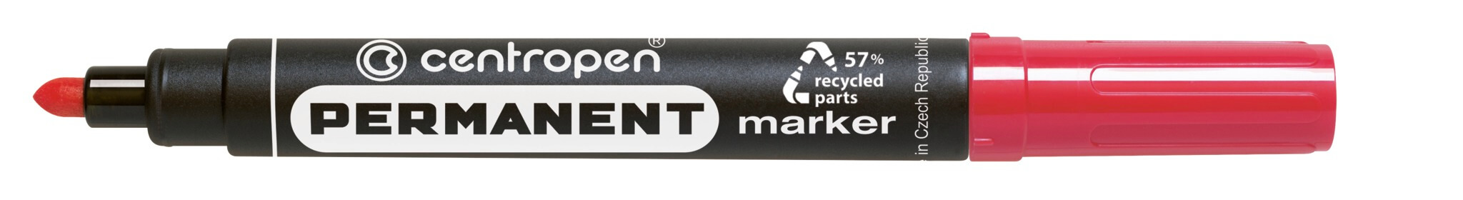 Levně Popisovač Centropen permanentní kulatý 8566 - červený 2,5mm
