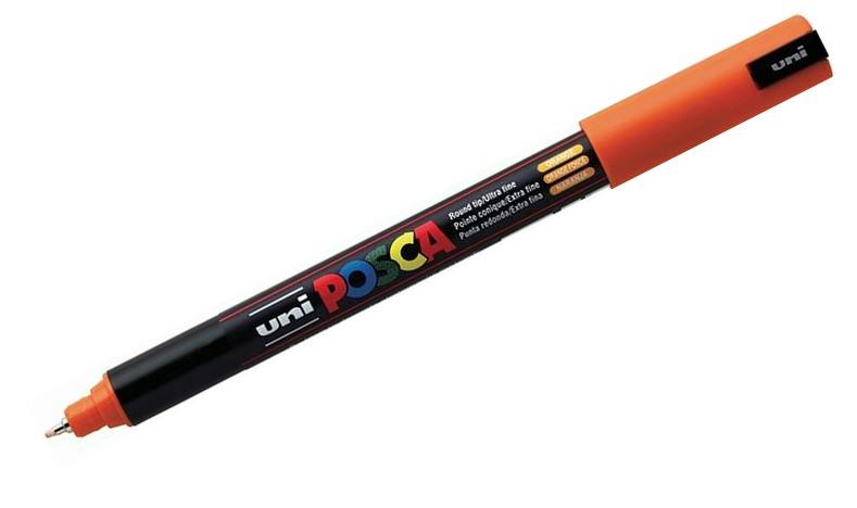 Levně Akrylový popisovač Uni Posca 1MR 0,7 mm trubičkový hrot, oranžový 04