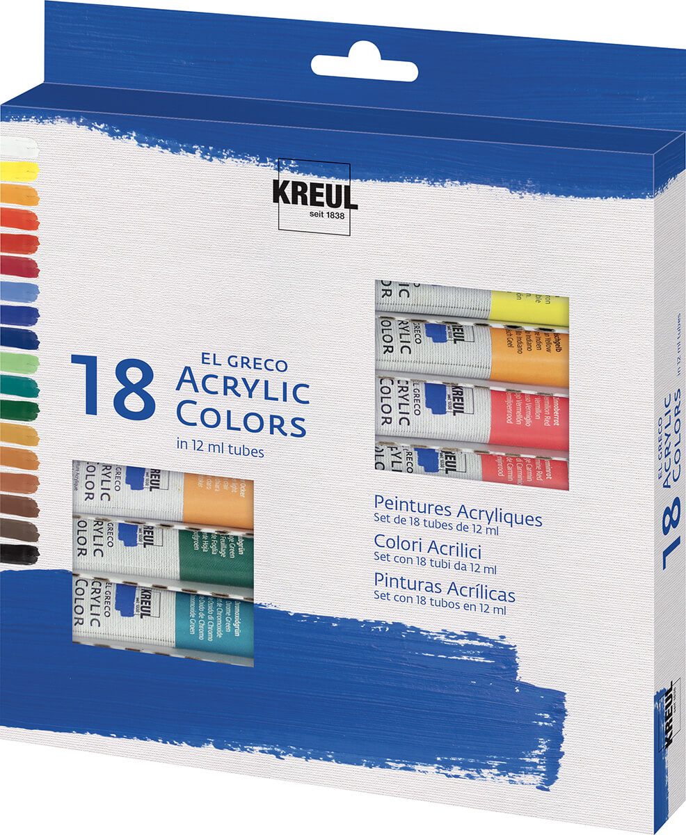 Levně KREUL akrylové barvy el Greco 18x12 ml