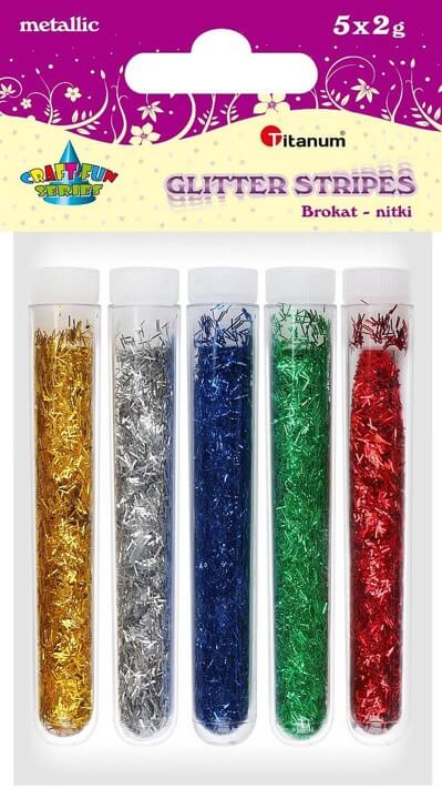 Levně Sypké glitry paličky Titanum sada 5 x 2g