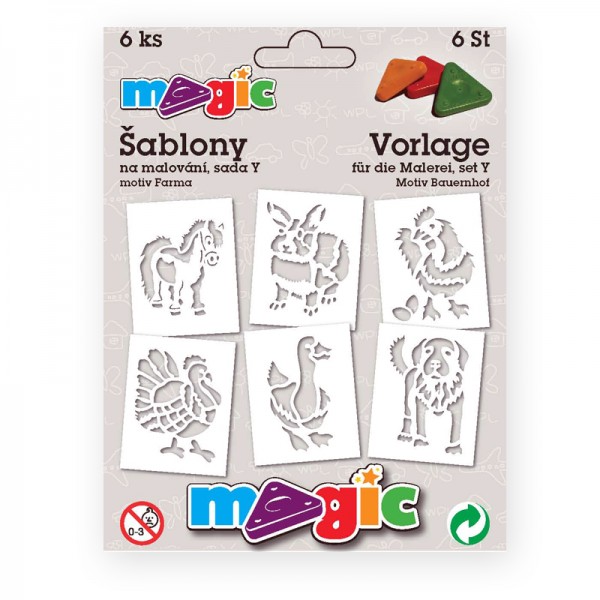 Levně Magic šablony papírové 6 ks sada Y - FARMA