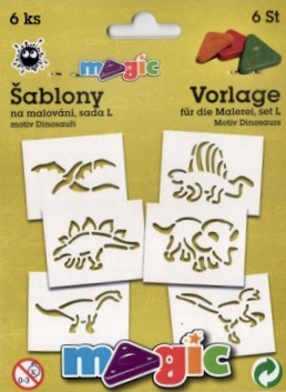 Levně Magic šablony papírové 6 ks sada L - DINOSAUŘI