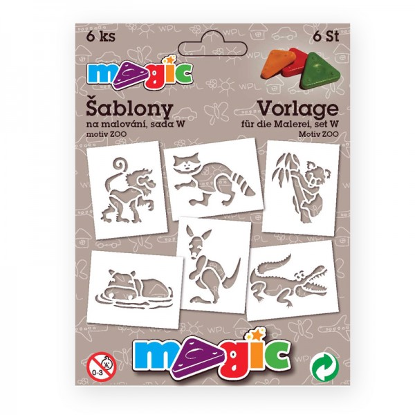 Levně Magic šablony papírové 6 ks sada W - ZOO