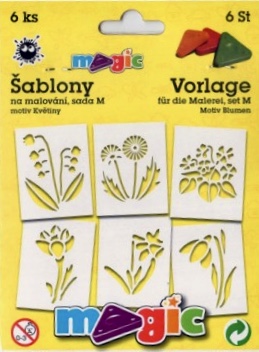 Levně Magic šablony papírové 6 ks sada M - KVĚTINY