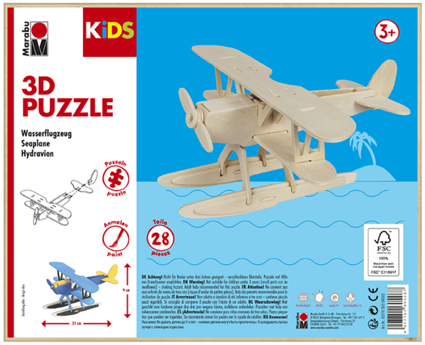 Levně Marabu MARA 3D puzzle dřevěné - letadlo hydroplán