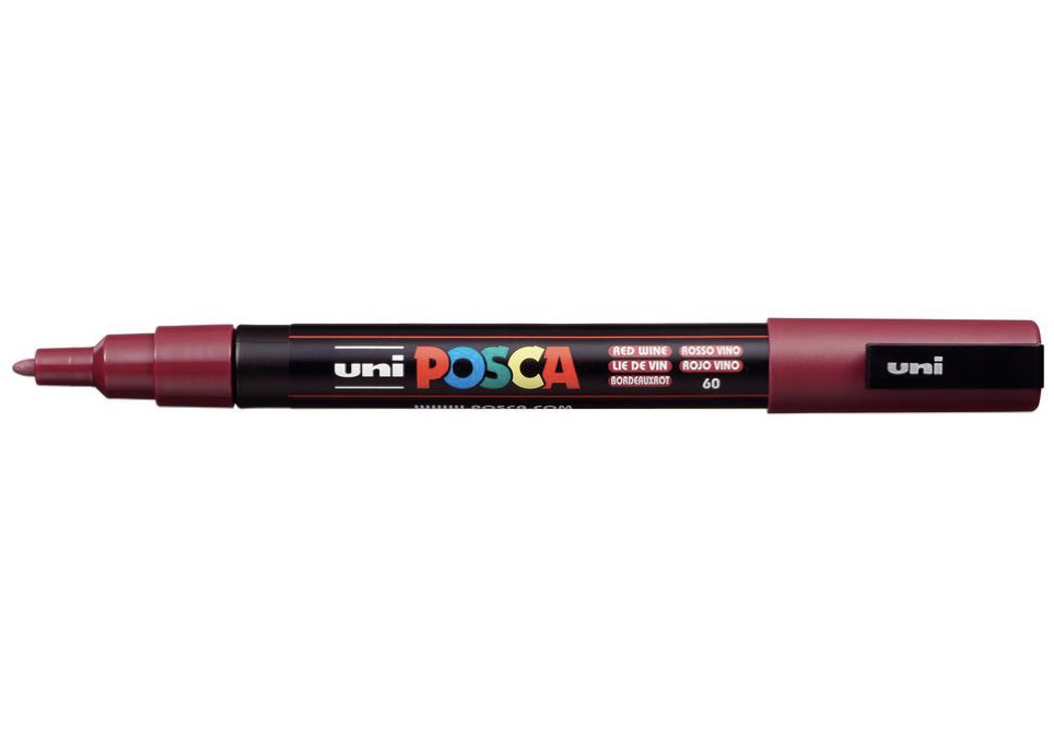 Levně Akrylový popisovač Uni Posca 3M 0,9 - 1,3 mm bordó 60