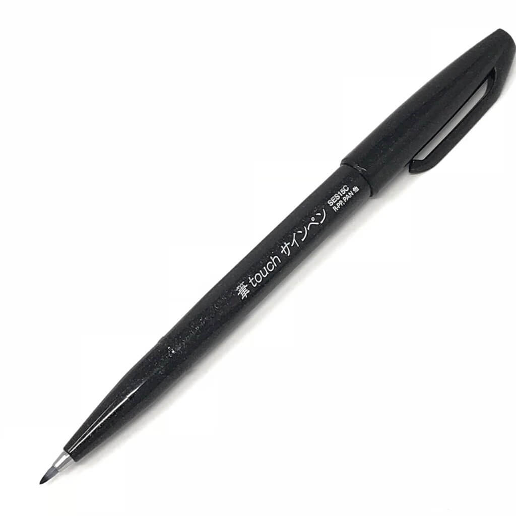 Levně Štětcový fix Pentel Brush Pen Sign SES15 - černý