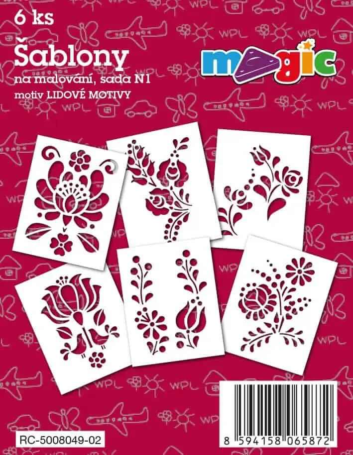 Levně Magic šablony papírové 6 ks sada N1 - LIDOVÉ MOTIVY