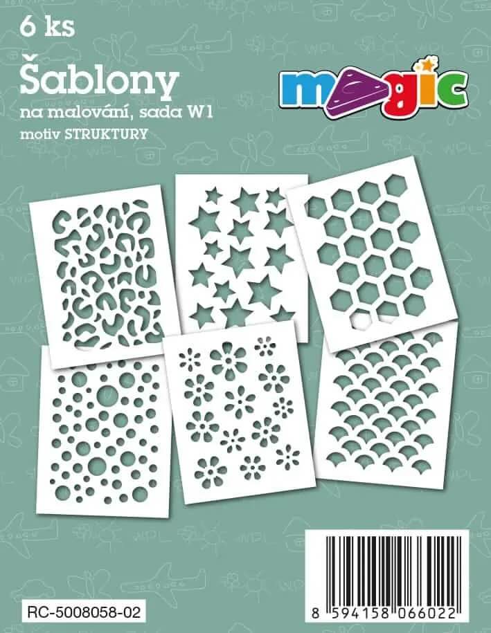 Levně Magic šablony papírové 6 ks sada W2 - STRUKTURY