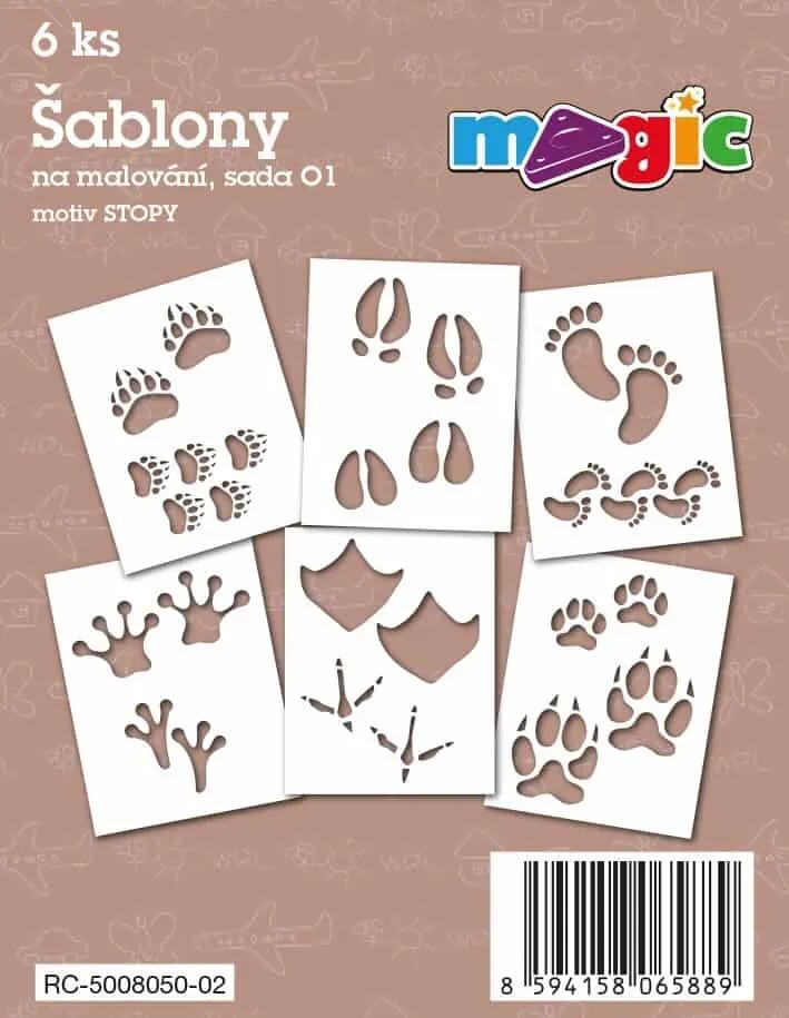 Levně Magic šablony papírové 6 ks sada O1 - STOPY