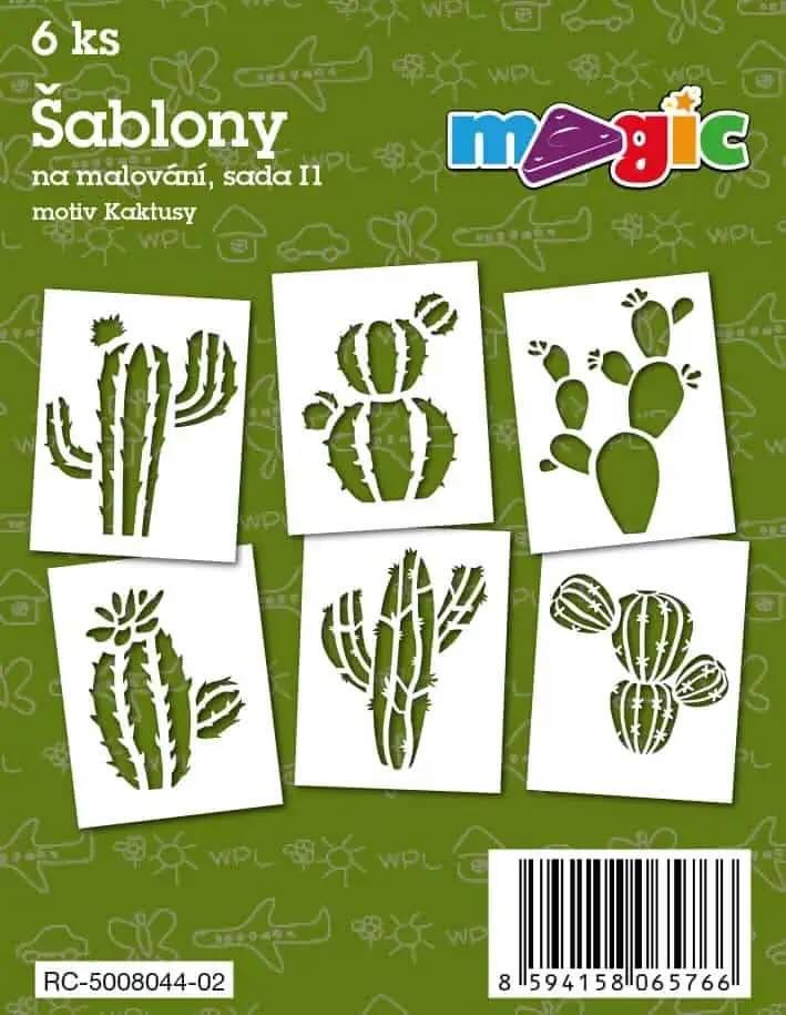 Levně Magic šablony papírové 6 ks sada I1 - KAKTUSY