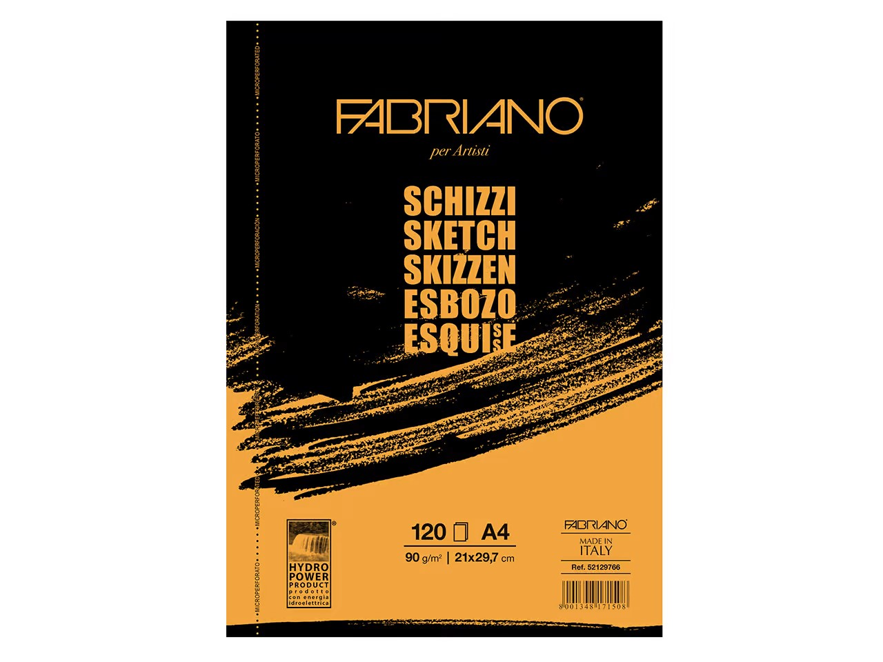 Fabriano SCHIZZI - skicovací blok A3, 90 g, 100 listů, drátěná vazba