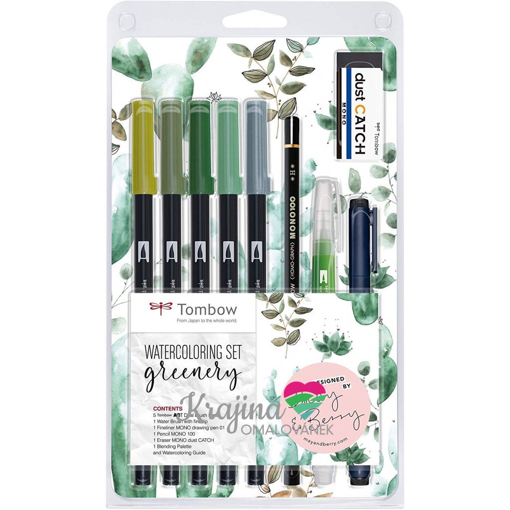 Levně Tombow advanced lettering Greenery set color