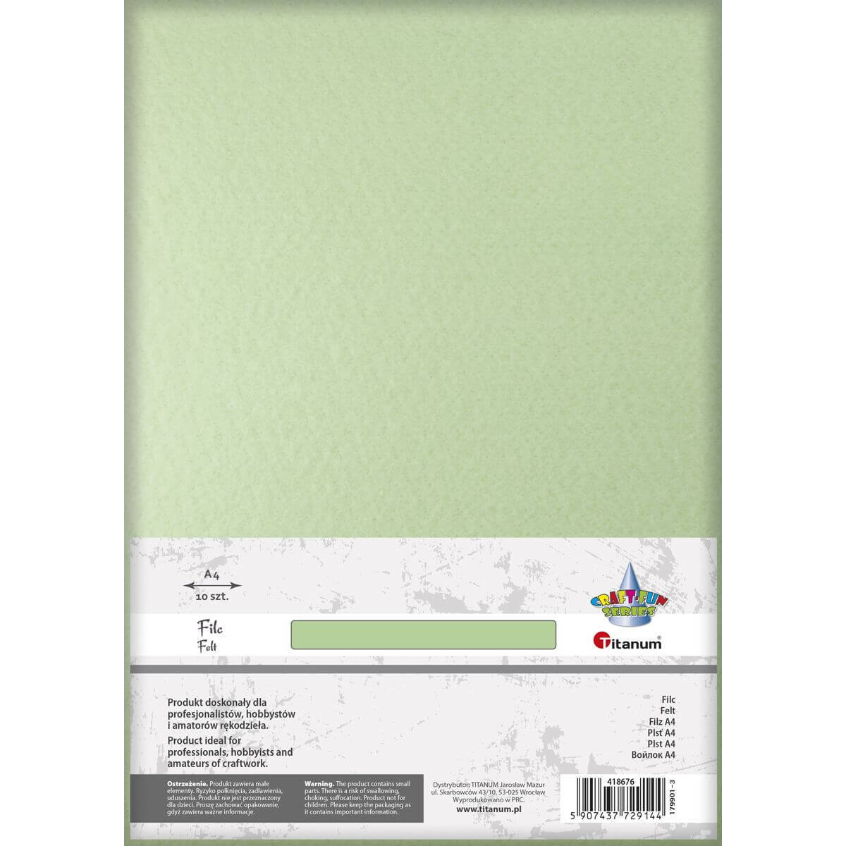 Levně Titanum Filc A4 Titanium - zelená pastelová