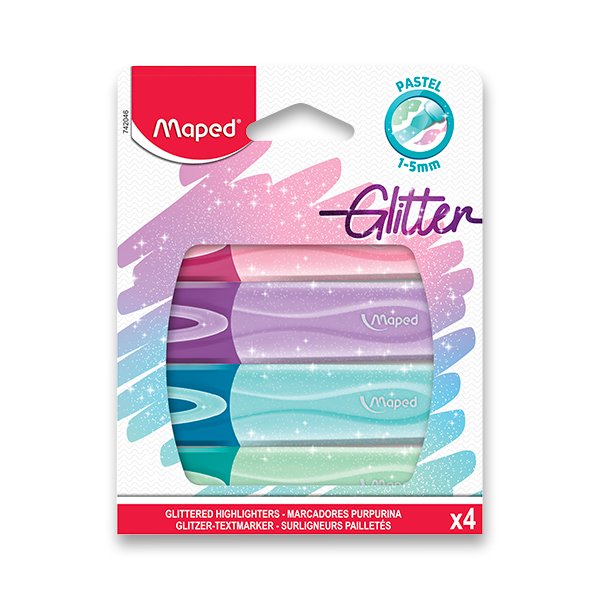 Levně Maped 9742046 glitrové pastelové zvýrazňovače 4 ks
