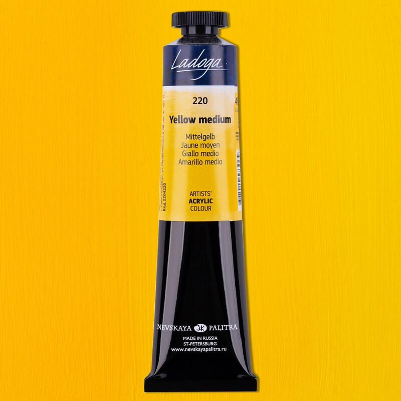 Levně Nevskaya Palitra Ladoga 2204220 Akrylová barva 46 ml, žlutá střední 220
