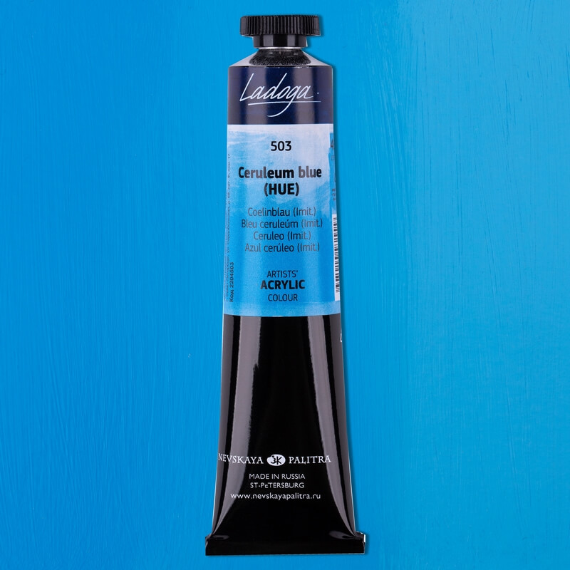 Levně Nevskaya Palitra Ladoga 2204503 Akrylová barva 46 ml, modrá Ceruleum 503