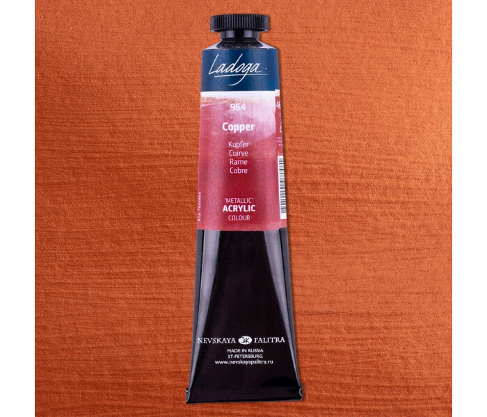 Levně Nevskaya Palitra Ladoga 2204964 metallic Akrylová barva 46 ml, Copper 964