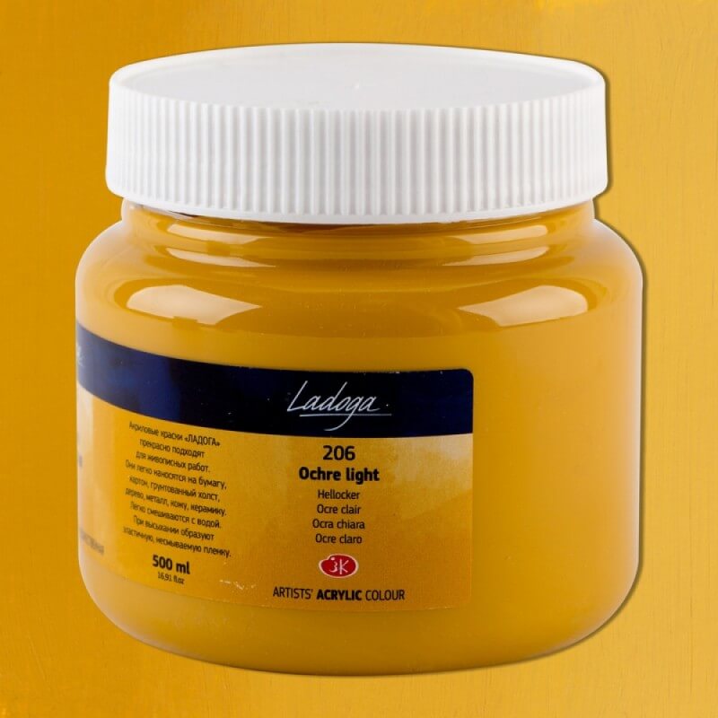 Levně Nevskaya Palitra Ladoga 2224206 Akrylová barva 500 ml, okr světlý 206