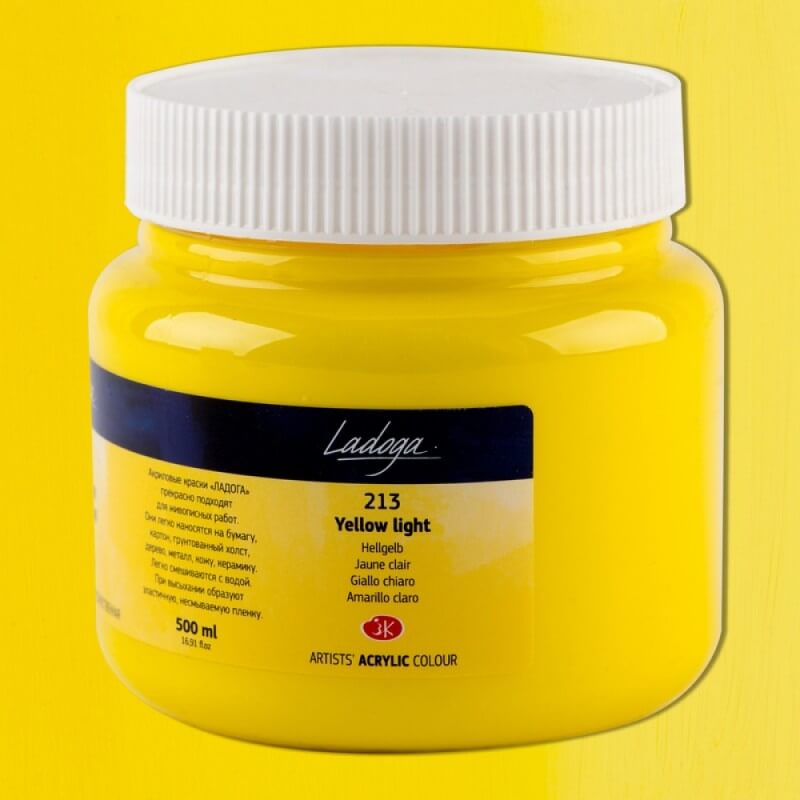 Levně Nevskaya Palitra Ladoga 2224213 Akrylová barva 500 ml, žlutá světlá 213
